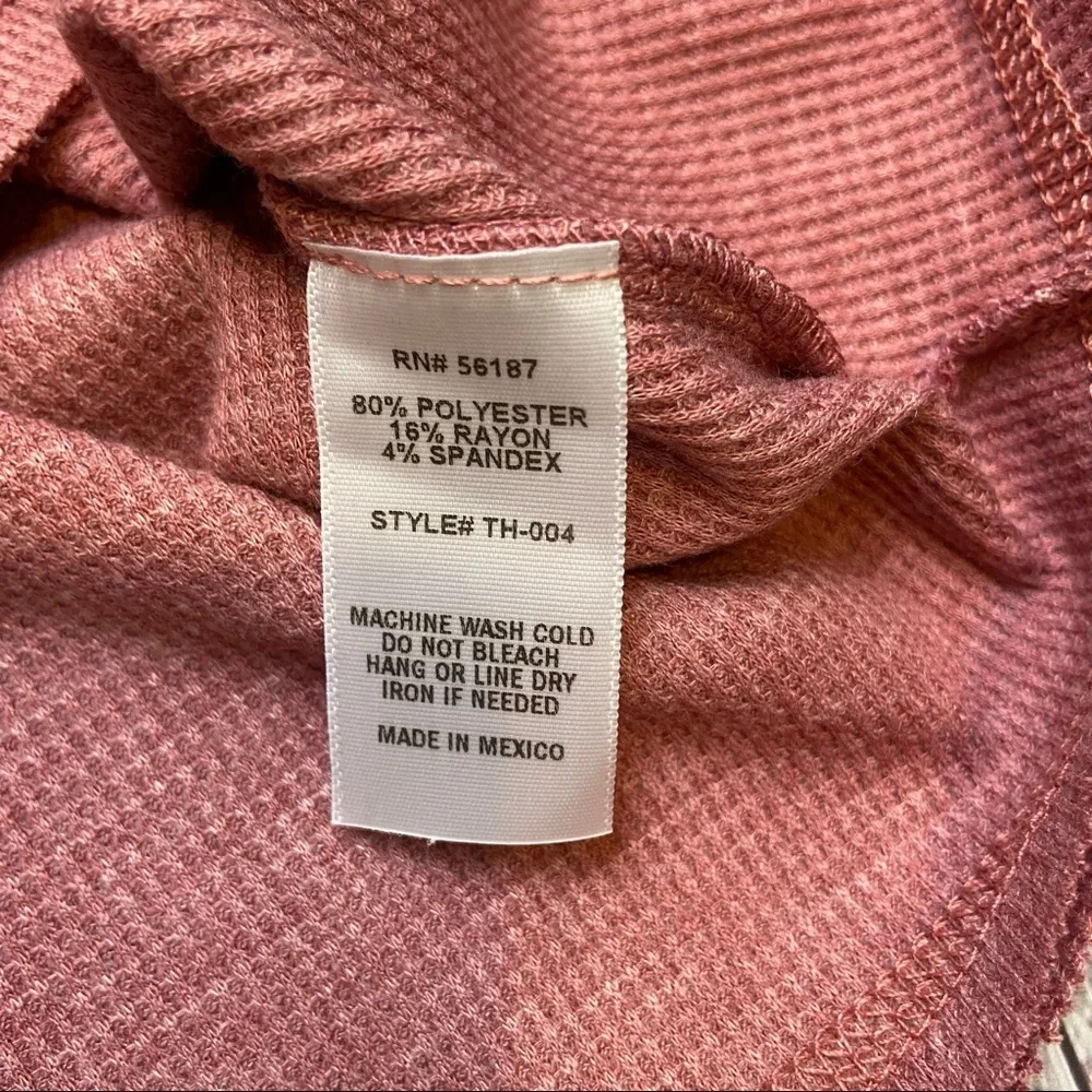 Baea Flare Sleeve Blush Thermal Top. Size XSmall NWT
